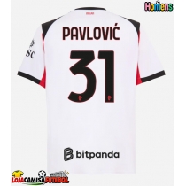 Camisa de Futebol AC Milan Strahinja Pavlovic #31 Equipamento Secundário 2025-26 Manga Curta